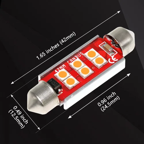 Miniatura 4 de PHINLION - Bombillas LED 578, superbrillantes 3030 6-SMD, Festoon 41 mm, 42 mm, bombillas LED 211-2 212-2 para luces de cortesía, domo, mapa, baúl