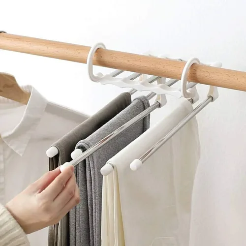 Miniatura 7 de Tipo colgante no plisado pantalones perchero, toallero, gancho de seda para toallas, gancho para cinturón, forma creativa ahorra 5 veces espacio
