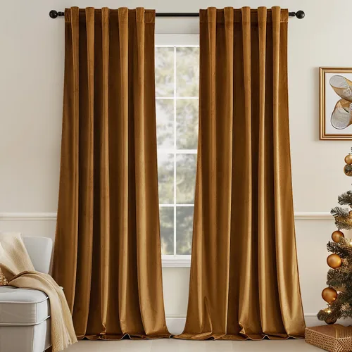 Miniatura 53 de MIULEE Cortinas de terciopelo de 84 pulgadas de largo, juego de 2 paneles para dormitorio, con pestaña trasera plisada, de lujo, aislamiento