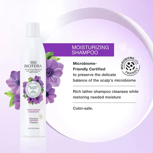 Miniatura 2 de Biotera - Juego de champú y acondicionador hidratante para cabello seco y fino, hidratación ligera con manteca de coco y karité, restaura