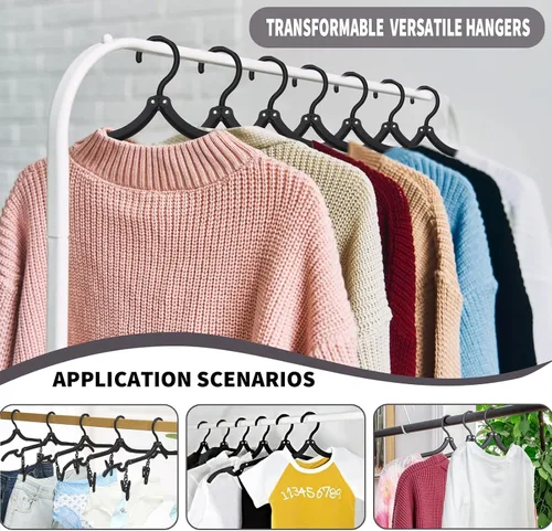 Miniatura 5 de 12 perchas de viaje negras con 24 clips plegables para maleta, perchas plegables portátiles para ropa, artículos esenciales para cruceros
