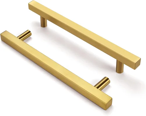 Miniatura 24 de Goldenwarm Paquete de 5 manijas negras de gabinete de 2-1/2 pulgadas (2.520 in) color negro mate, tiradores de cajón en T para armarios de cocina