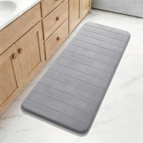 Miniatura 30 de Yimobra Tapete de baño de espuma viscoelástica, súper suave, absorbente, antideslizante, de secado rápido, lavable a máquina, tapete para bañera