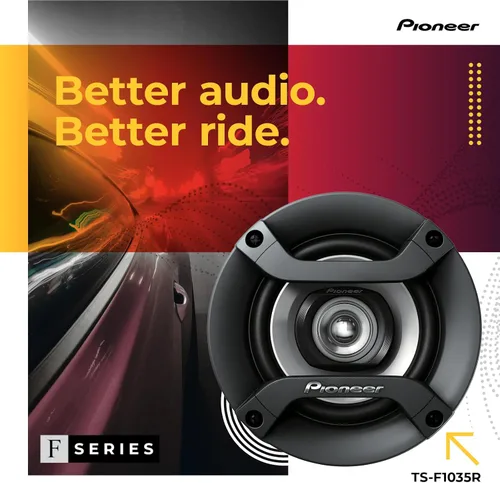 Miniatura 2 de PIONEER F-Series TS-F1035R - Altavoces de 2 vías de 4 pulgadas (par) - 150 W máximo, sonido equilibrado + agudos suaves, gran reemplazo original