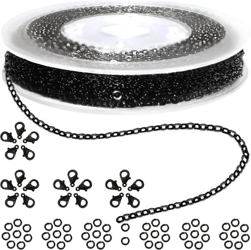 Miniatura 21 de Jishi Cadena de serpiente de oro de 33 pies de 0.047 in, cadenas para hacer joyas, collares, pulseras, suministros de joyería, hallazgos – Rollo