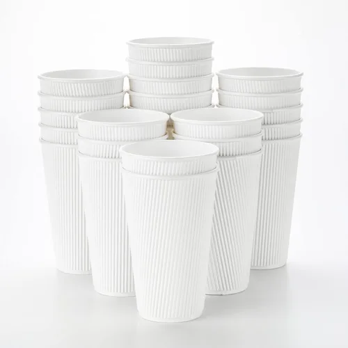 Miniatura 70 de Vasos de café de papel aislado de pared corrugada, 12 onzas, 12 onza, Negro