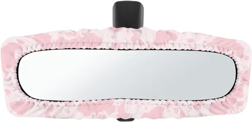 Miniatura 12 de Funda para espejo retrovisor de automóvil con estampado de vaca negro, protector de espejo retrovisor automático elástico