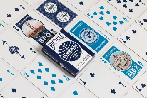 Miniatura 7 de Bicycle Pan Am Air - Juego de 2 cartas con lata de viaje, barajas de póquer premium para juegos de cartas, diseño clásico de Pan Am