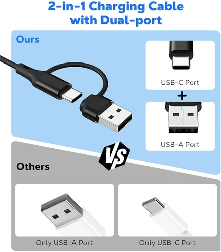 Miniatura 3 de 2 in 1 for Garmin Watch Charger, Charging Dock Station with 3.3 ft/1m USB-C Charging Cable for Garmin Fenix 8/7/7X/6/5;Vivoactive 6/5/4;Venu