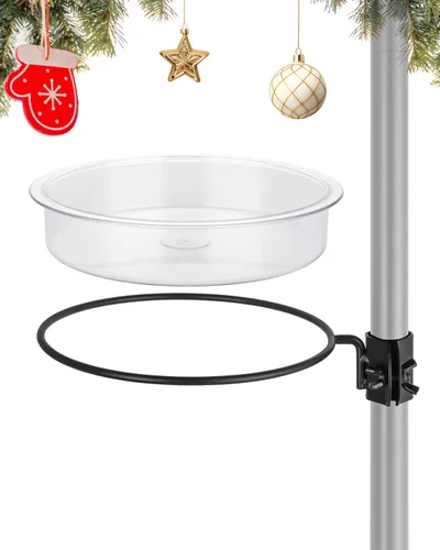 Miniatura 13 de iBorn Estación de Comederos para Pájaros Bandeja de Malla y Anillo para Soporte de Poste de 1", Accesorio Exterior para Comederos de Colibríes