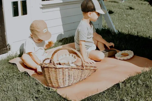 Miniatura 2 de Uniklook Tapete reversible de cuero vegano multiusos para niños, manta de pícnic infantil, impermeable, para silla alta, a prueba de arena, manta