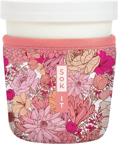Miniatura 37 de Sok It IceCreamSok - Funda de neopreno aislada (flores abstractas, pintas de helado cónicas)