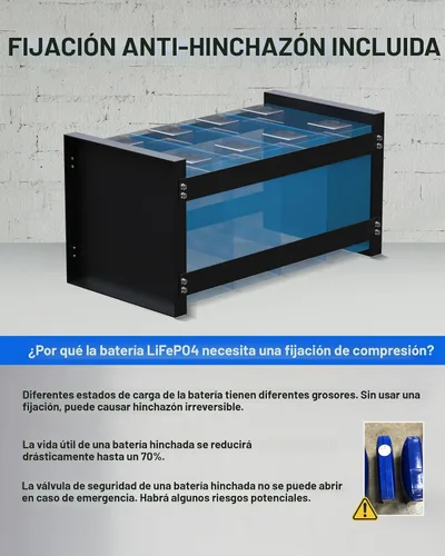 Miniatura 3 de ECO-WORTHY Batería LiFePO4 de 3584 Wh, 12 V, 280 Ah con Bluetooth y corte de baja temperatura, BMS integrado de 200 A, ciclo profundo para cámper
