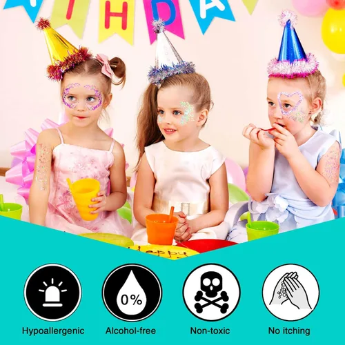 Miniatura 5 de MEICOLY Juego de purpurina negra y blanca transparente, gel de purpurina de cara de sirena, accesorios para festivales de cantantes, accesorios