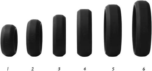 Miniatura 5 de Cob Anillos de silicona para hombres, paquete variado de 6 tamaños, anillos elásticos para el pene para adultos, juguetes de bienestar sexual