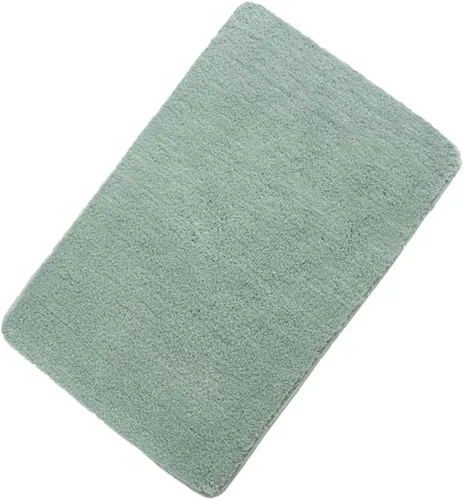 Alfombras de baño de terciopelo verde pastel alfombra antideslizante resistencia absorbente secado rápido lavable a máquina