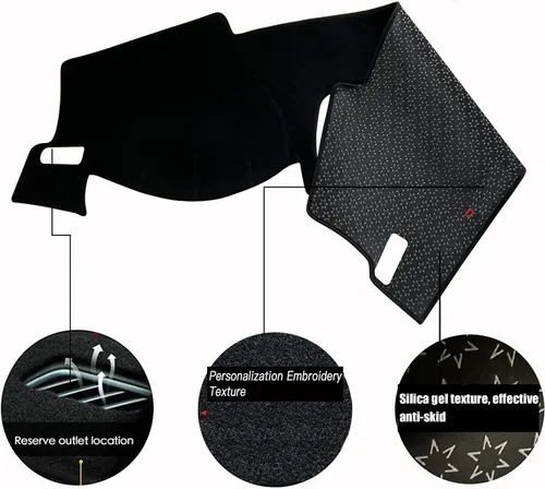 Miniatura 2 de Funda para salpicadero ajustable negra para consola central, tapete protector parasol compatible con Honda 11 Civic 2021 2022 Coupé (borde negro)