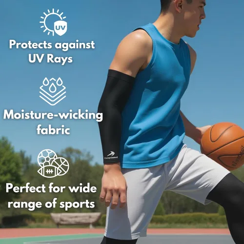 Miniatura 2 de CompressionZ Youth Sports Arm Sleeves Kids Cooling UV50+ Protection Volleyball Football Basketball Baseball - Boys & Girls