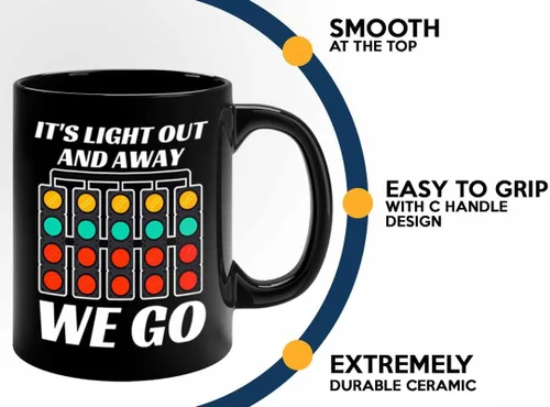 Miniatura 4 de Taza de café Racer de 11 onzas, color negro, con texto en inglés "It's Light Out", Fuel Speed Racer Car Guys Circuit Automotriz Racing Boy Regalos