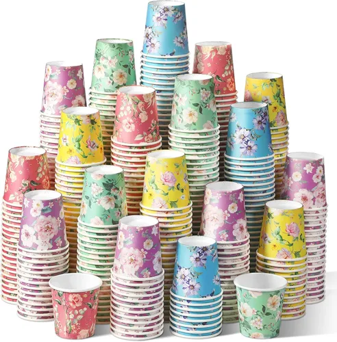 Miniatura 10 de Tiamon Paquete de 500 vasos de papel de 2 onzas, mini enjuague bucal desechables para baño, tazas de café expreso para hogar, oficina, viajes