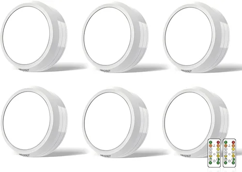 Miniatura 8 de HOLKPOILOT Luces de disco con control remoto, funciona con pilas debajo del gabinete, iluminación de disco debajo del mostrador, luces inalámbricas