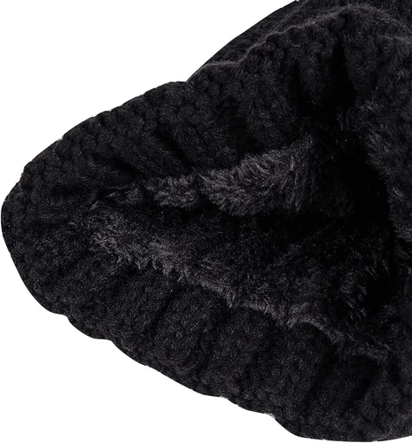 Miniatura 3 de PAGE ONE Womens Winter Thick Cable Knit Beanie Faux Fur Pom Hat Fleece Lined Skull Cap