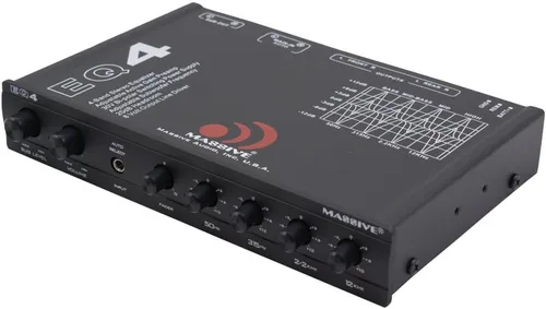 Miniatura 4 de Massive Audio EQ4 Ecualizador de audio para automóvil de 4 bandas - Ecualizador en el tablero con control de subwoofer, controlador de línea de 8