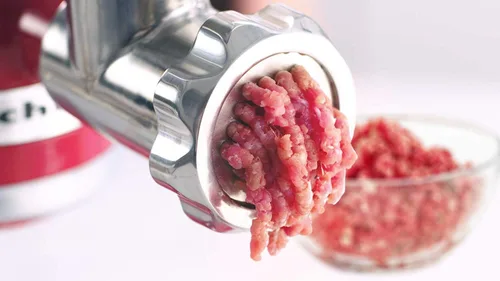 Miniatura 8 de Accesorios de acero inoxidable para molinillo de alimentos para batidoras de pie KitchenAid, incluyendo relleno de salchichas, acero inoxidable