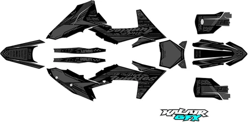 Miniatura 3 de Kit de gráficos para KTM Motocross 4-Stroke 250 SX-F, 350 SX-F y 450 SX-F (2023) Rugged Series Cyan 16 Mil - Adhesivo para motocicleta Dirt Pit