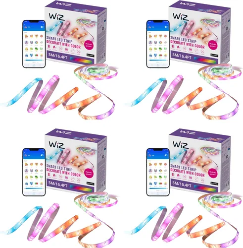 Miniatura 7 de Tira de luces LED WiZ Connected de 16.4 pies para tu hogar inteligente, luces LED multicolor fluidas, iluminación RGBIC que cambia