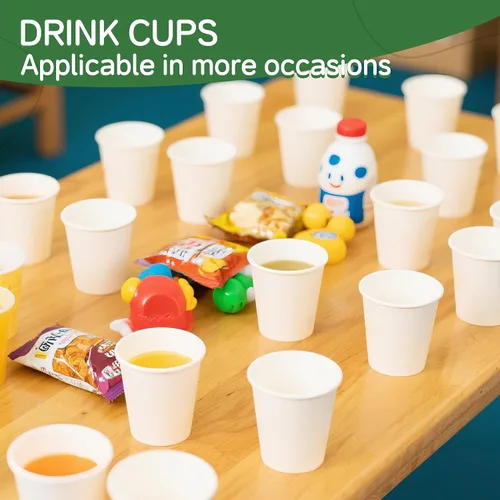 Miniatura 6 de Paquete de 100 tazas de papel de 3 onzas, pequeñas tazas de café, tazas desechables mini para baño y enjuague bucal, adecuadas para fiesta, picnic