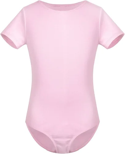 Miniatura 2 de TiaoBug Conjunto de vestido de ballet para niñas, de algodón, manga corta, leotardo de gimnasia con falda de gasa, conjunto de ropa de baile