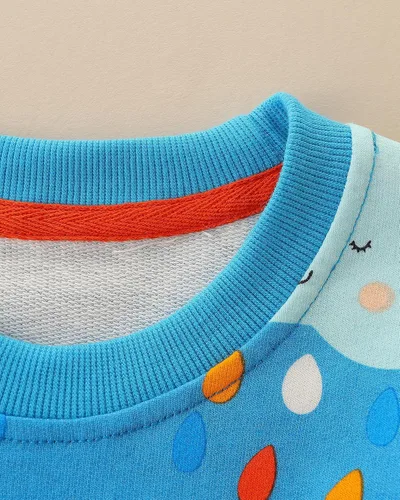 Miniatura 5 de HILEELANG Sudaderas de algodón para niña, estilo casual, cuello redondo, manga larga, suéter
