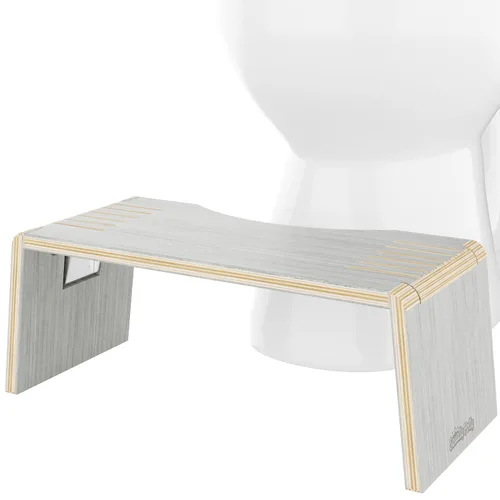 Miniatura 10 de Taburete de inodoro plegable Squatty Potty Oslo de bambú – 7 pulgadas, taburete de baño plegable para niños y adultos – Marrón, portátil y que