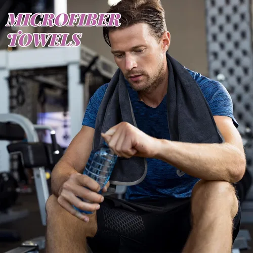 Miniatura 4 de Peryiter 9 toallas de microfibra para gimnasio para hombres y mujeres, toallas de entrenamiento Soft Be Fearless para yoga, deportes, ejercicio