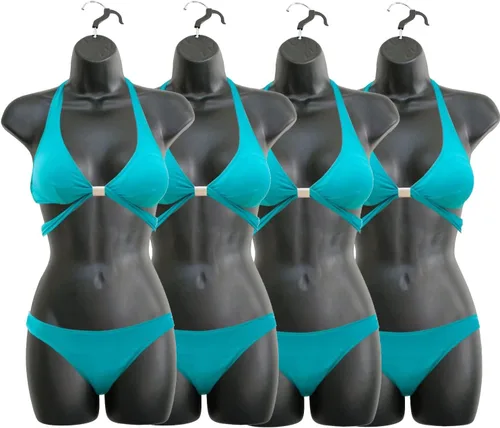 Miniatura 15 de Maniquí Femenino de Cadera de Torso Largo Espalda Hueca Cuerpo Apilable Forma de Vestido con Gancho Colgante para Exhibición de Camisetas, Encimera