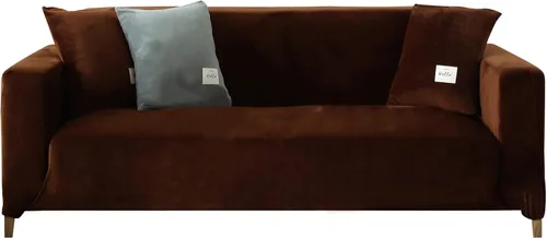 Miniatura 30 de TOPCHANCES Funda de sofá de terciopelo grueso, funda elástica para sofá con correas elásticas antideslizantes, funda protectora de muebles, funda