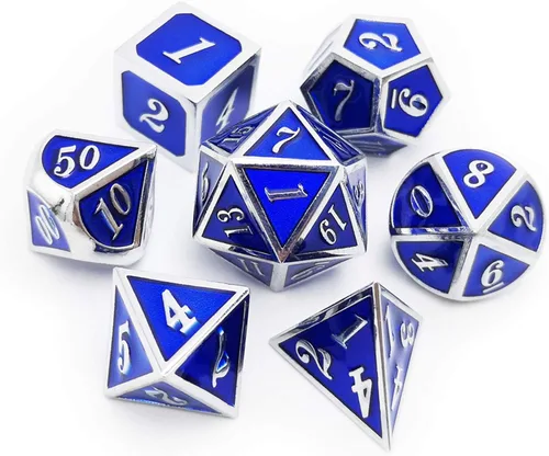 Miniatura 47 de Haxtec - Juego de dados de metal DND, dados poliédricos D&D compatibles con Dungeons and Dragons, regalo TTRPG, dados de metal bronce antiguo
