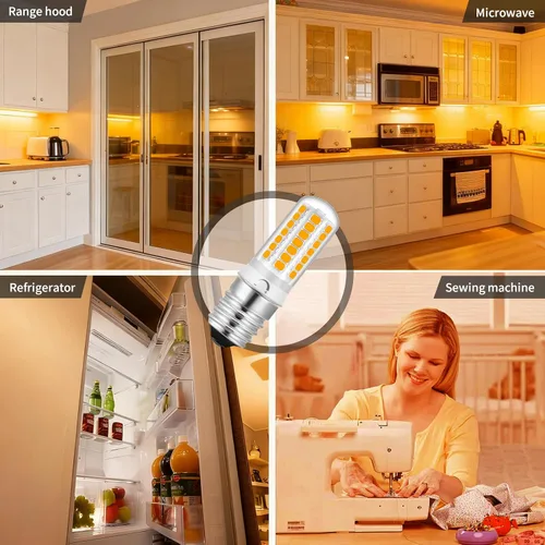 Miniatura 6 de Bombilla LED regulable E17 para microondas, 110-130 V, repuesto de 4 W, equivalente a halógeno de 40 vatios, blanco cálido suave de 3000 K, apto E17