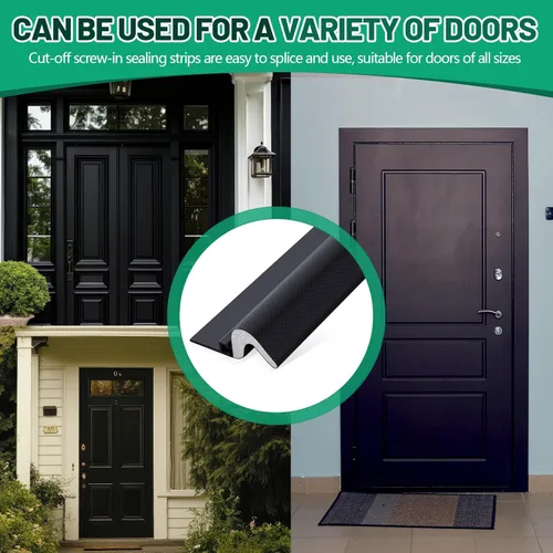 Miniatura 6 de Yuntau 5 Piezas Burletes para Puerta Atornillables 42" 36" Burlete para Puerta con Portador de Aluminio y Junta de Espuma Burlete Exterior