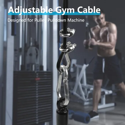 Miniatura 6 de LFJ Replacement Gym Cable with Stopper Ball Fitness Pulley Cable Steel Wire Rope for Cable Machine Home Gym Weight Lift Pulley System Negro ajustable