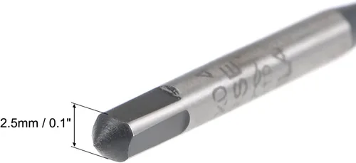 Miniatura 4 de uxcell M2 x 0,4 espiral flauta roscada, máquina métrica roscado HSS Nitruración revestido, vástago redondo con extremo cuadrado, tolerancia H2