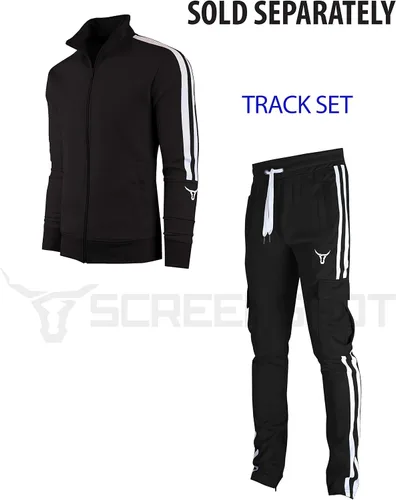 Miniatura 4 de Screenshot - Pantalones deportivos con cinta lateral estilo Hip Hop, ajuste ceñido, para hombre