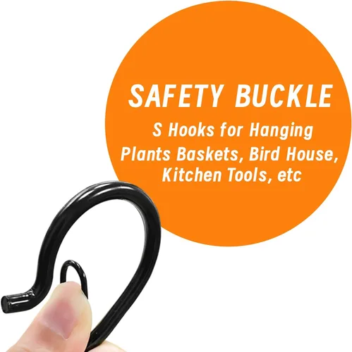 Miniatura 2 de 24 piezas de ganchos en S para colgar con hebilla de seguridad, ganchos en S de metal resistentes de 3.5 pulgadas para utensilios de cocina, tazas
