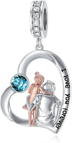 Miniatura 11 de PROESS Dije para padre, madre e hija, pulsera de plata de ley para pulseras, regalos de cumpleaños, día de San Valentín, para hija, madre, amante