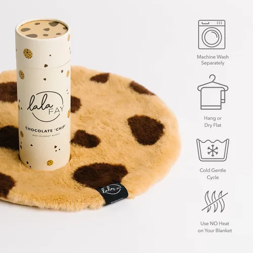 Miniatura 6 de Mini manta Cookie Buddy – Manta de seguridad unisex de lujo Minky de piel sintética para bebé – Regalos esenciales para recién nacidos para niños