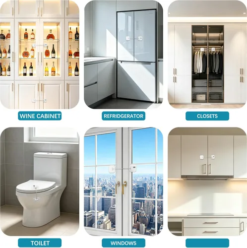 Miniatura 8 de Cerradura de refrigerador, cerraduras de refrigerador para niños, cerradura de congelador con combinación para refrigeradores, cajones, armarios
