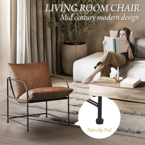 Miniatura 3 de Silla decorativa para sala de estar, sillas cómodas de lectura para dormitorio, silla tapizada de salón, silla de estilo moderno de mediados