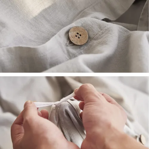 Miniatura 8 de Bedsure Juego de sábanas refrescantes para cama de tamaño King, juego de sábanas de lino y algodón, funda de edredón King