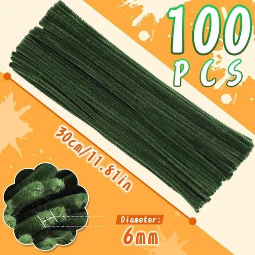 Miniatura 126 de Zlulary Juego de 100 limpiapipas de chenilla, de color sólido, para limpiar tuberías, manualidades, manualidades, decoración, tallos de felpilla Gris